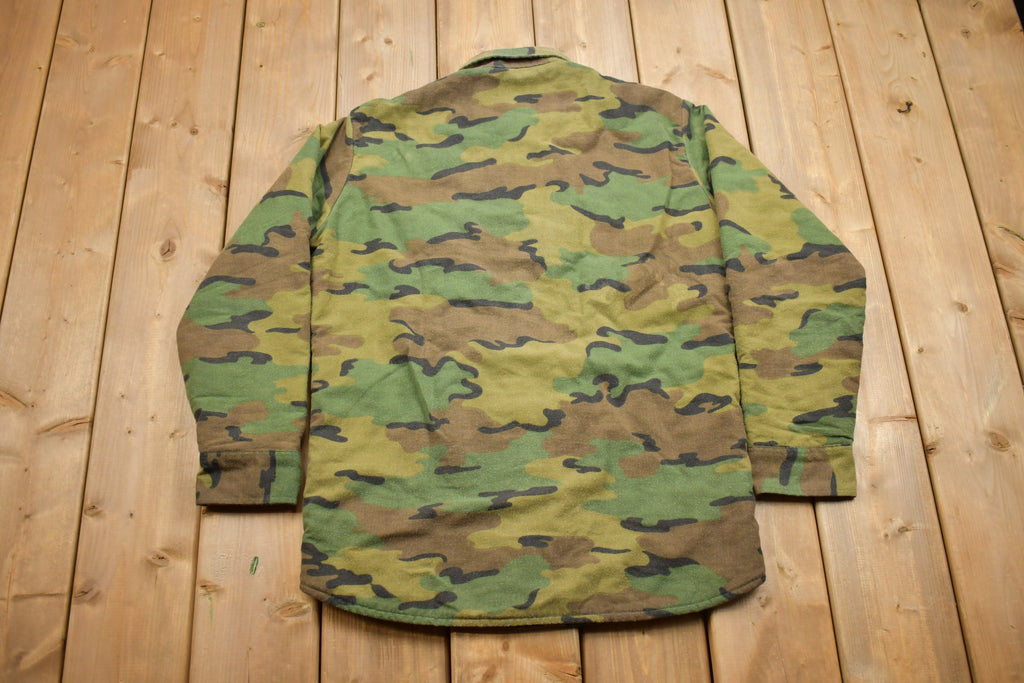 Vintage Military MWG Camo Button Up Sweater