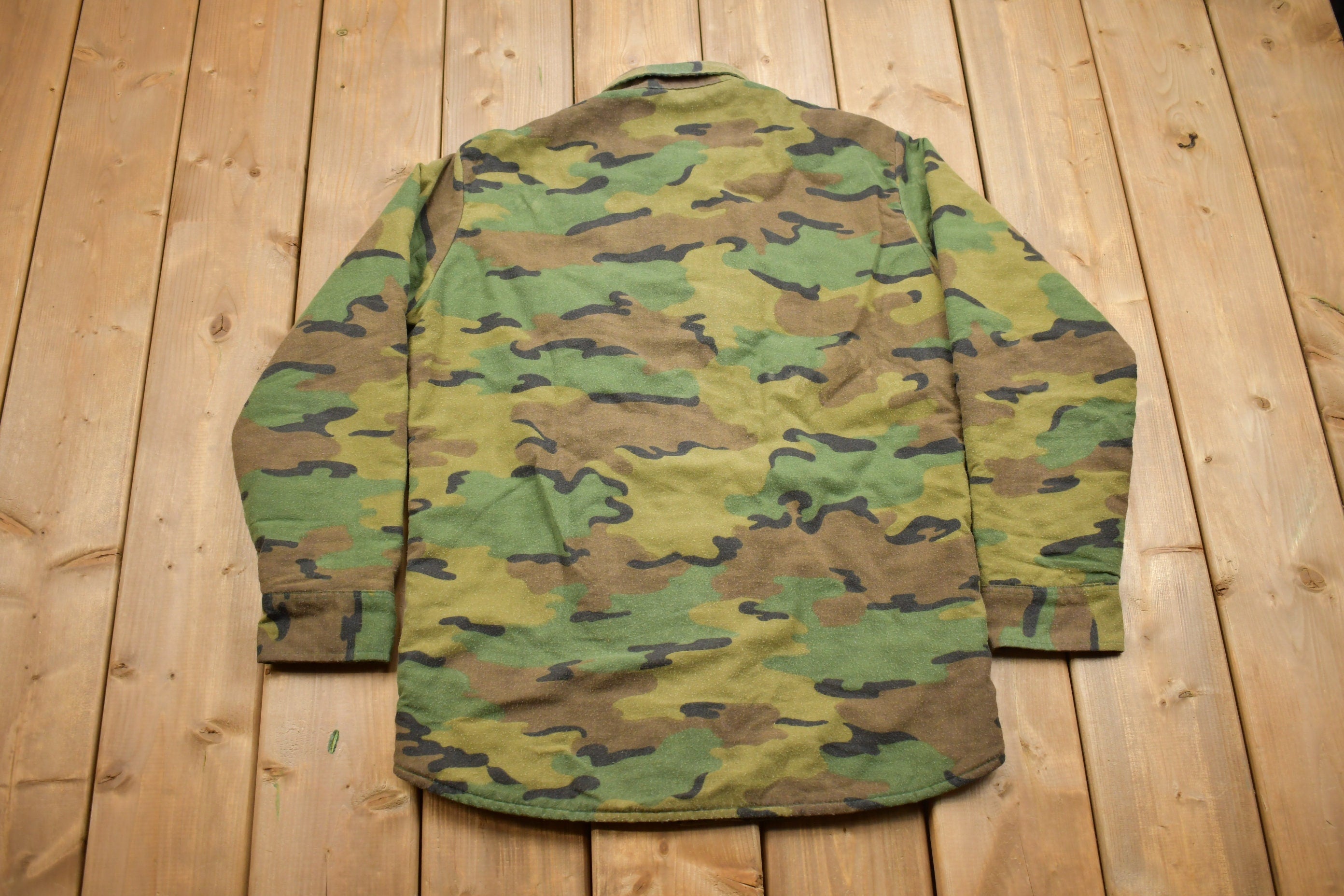 Vintage Military MWG Camo Button Up Sweater