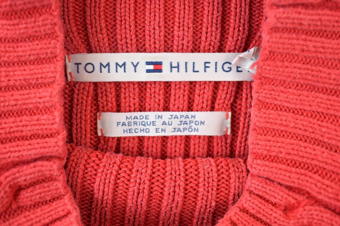 Vintage 1990s Tommy Hilfiger 3D Colored Cable Knit Crewneck Sweater  Vintage 90s Crewneck  Abstract Patterns  Streetwear