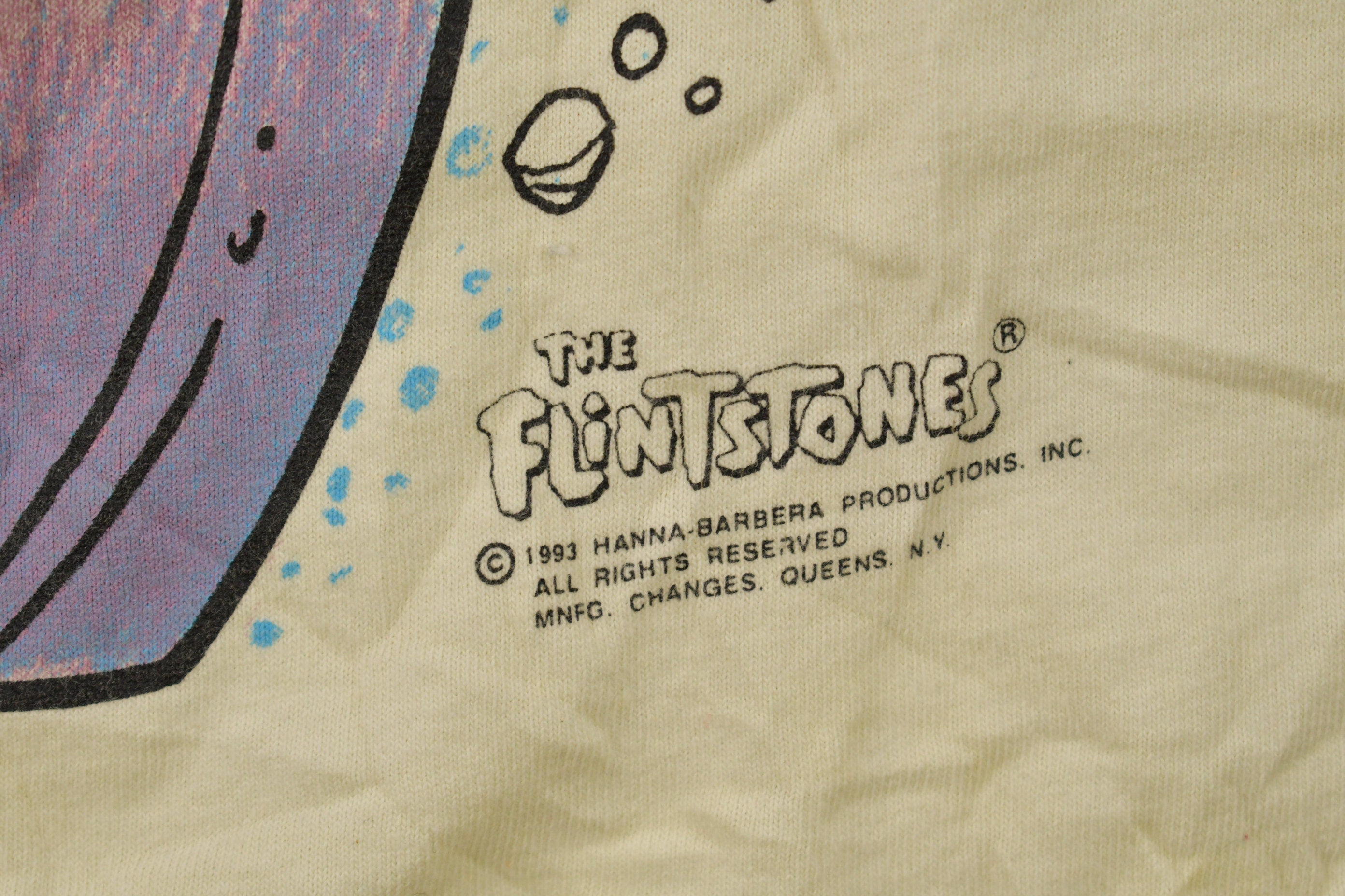 Vintage 1994 The Flintstones Fred Flintstones Double Sided Cartoon Promo T-Shirt