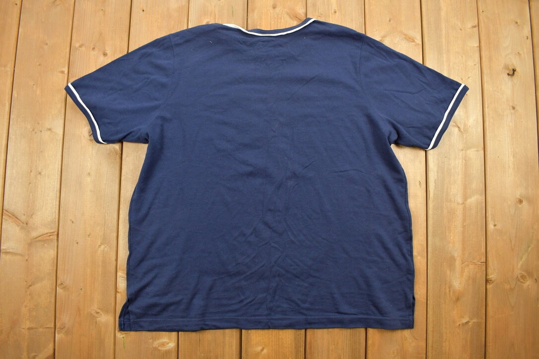 Vintage 1990s Embroidered Sailing Boats Beach Themed T-Shirt