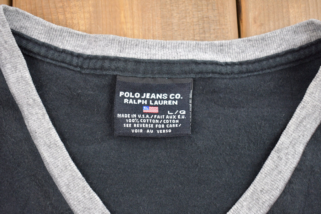Vintage 1990s Polo Jeans Ralph Lauren Embroidered Graphic T-Shirt
