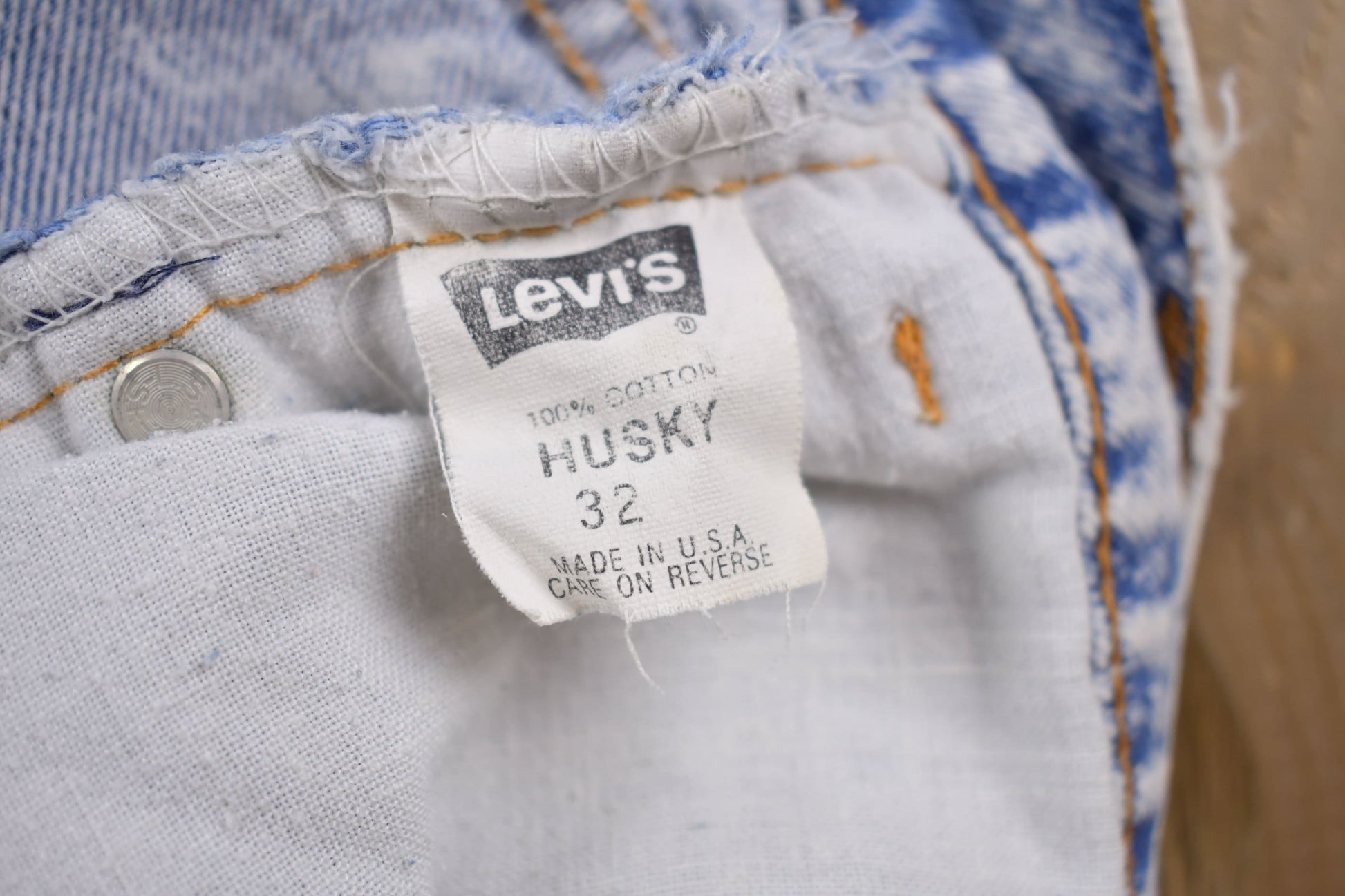 Vintage 1970s Levi's Orange Tab Acid Wash Denim Jeans Size 28 x 26