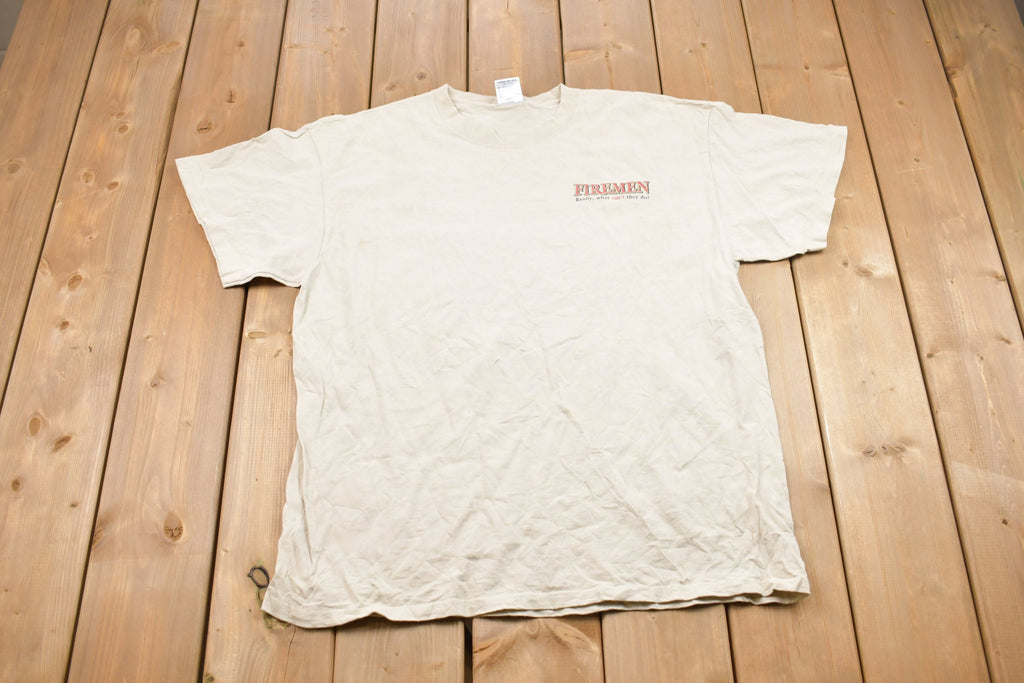 Vintage 1990s Firemen Graphic T-Shirt