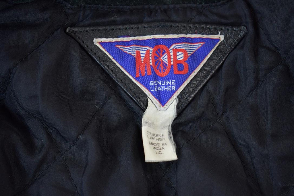 Vintage 1990s MOB Genuine Leather Fringed Jacket
