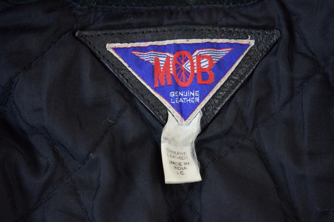 Vintage 1990s MOB Genuine Leather Fringed Jacket