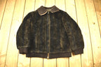 Vintage 1950s Brown Fur Zip Up Jacket