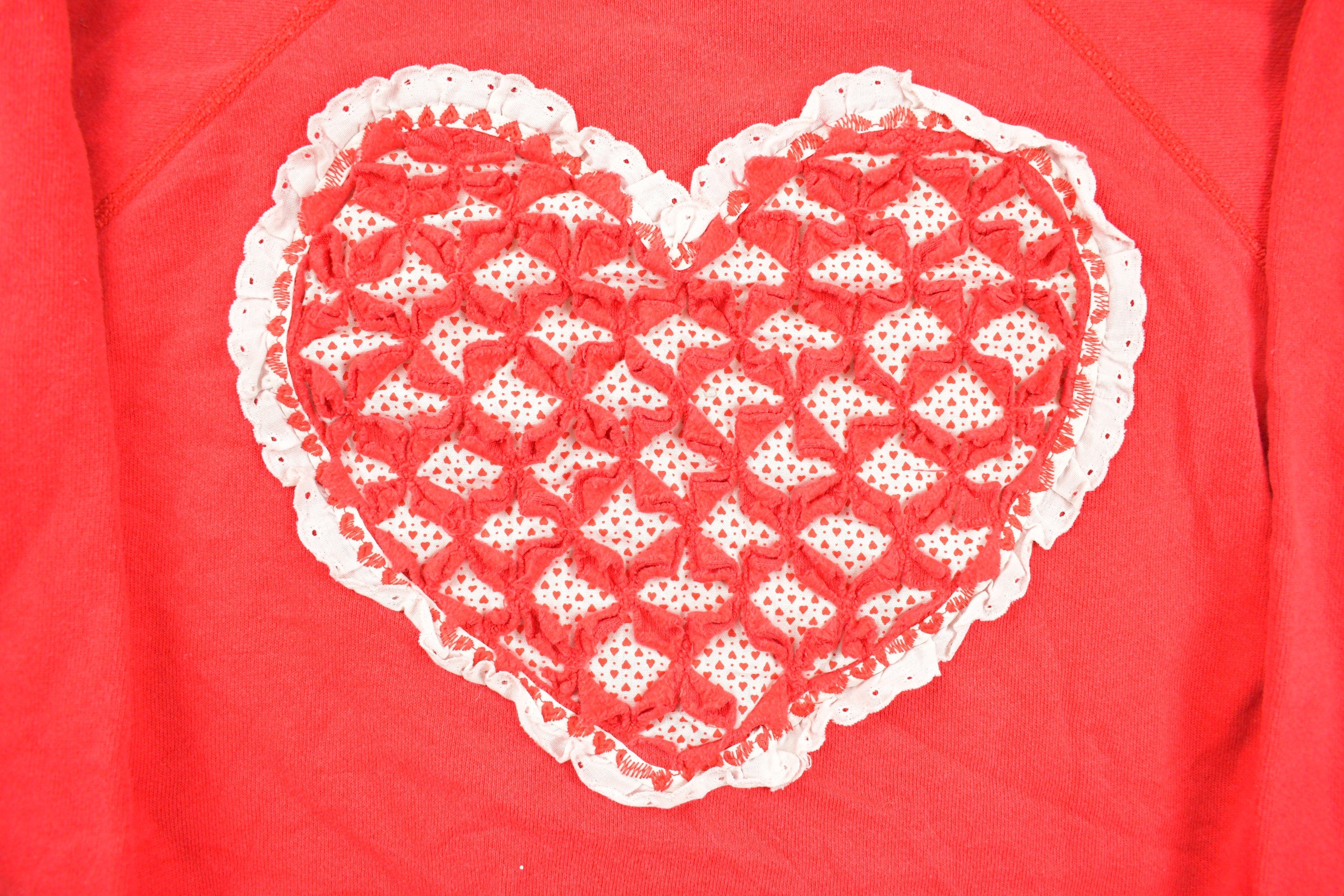 Vintage 1990s Cute Embellished Love Heart Crewneck Sweater