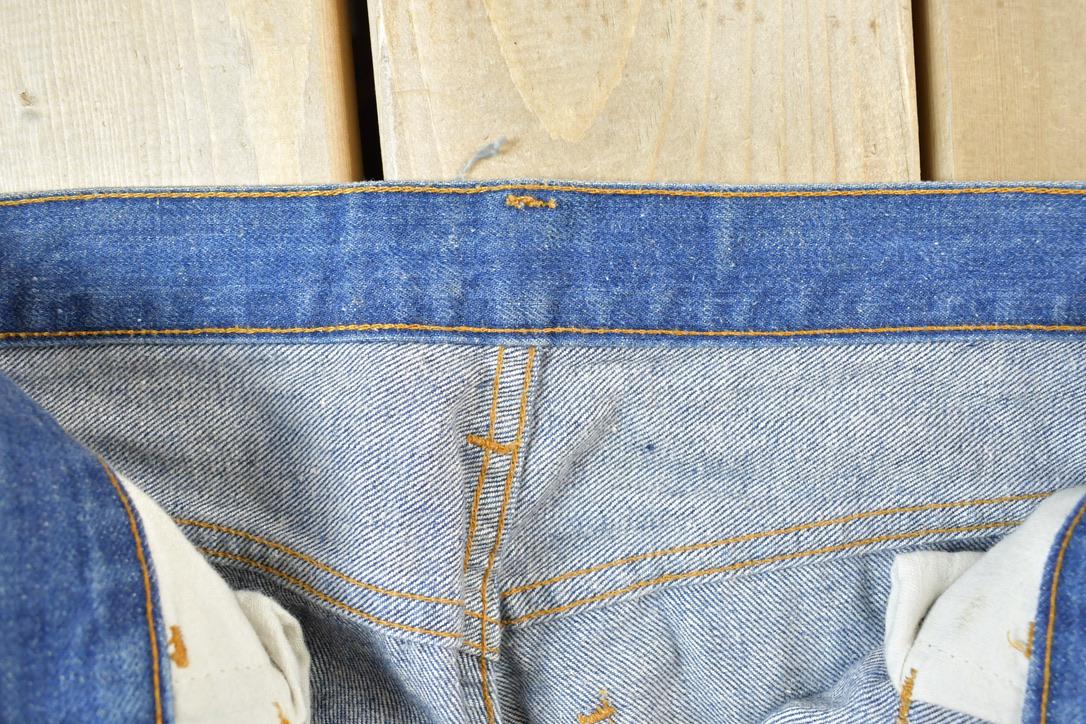 Vintage 1970s Levi Strauss Orange Tab Bell Bottom Denim Jeans Size 26