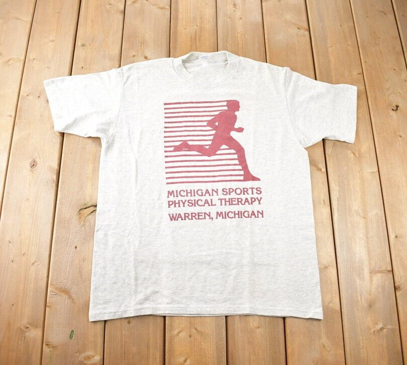 Vintage 1990s Michigan Sports Physical Therapy T Shirt Made In USA Size XL