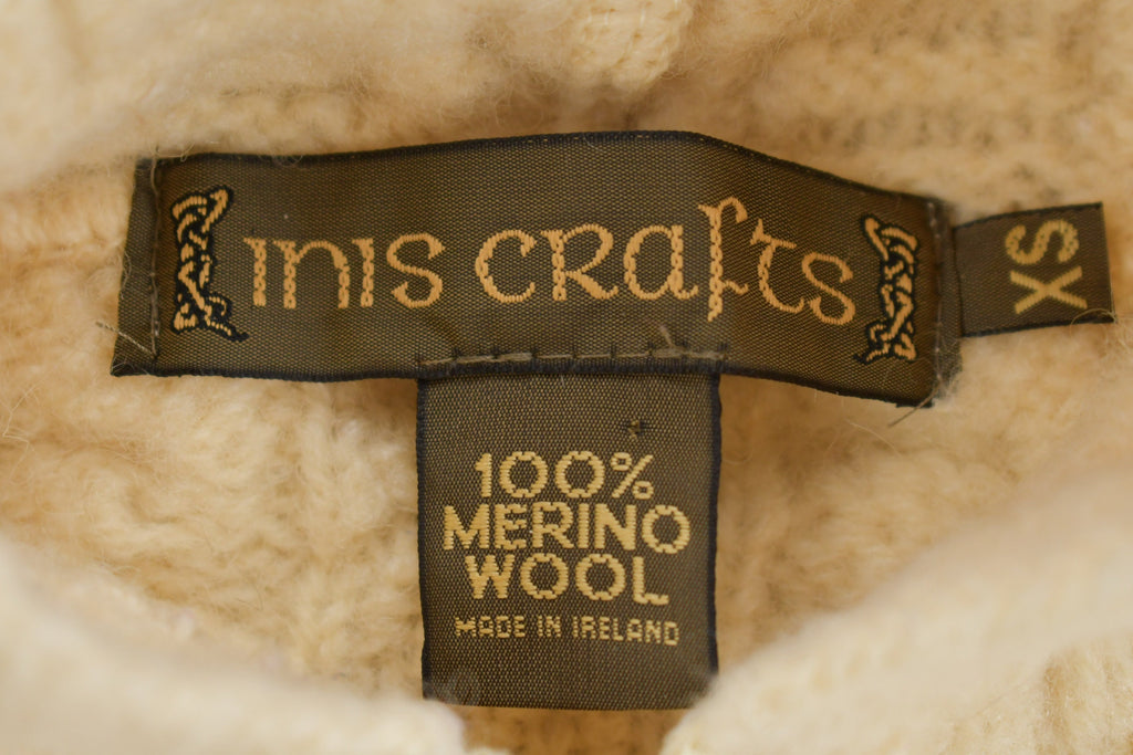 Vintage 1990s 3D Cable Knit Zip Up Hoodie /