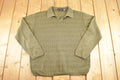 Vintage 1990s J Ferrar Chunky Knit Collared Sweater Men's M / 90's Abstract Pattern 3D Knitted Sweatshirt