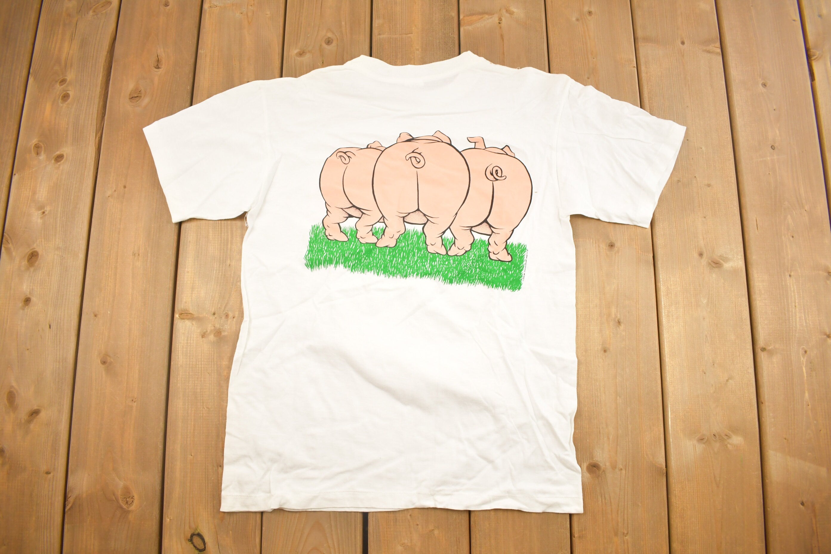 Vintage 90's Cute Pigs Animal T-Shirt