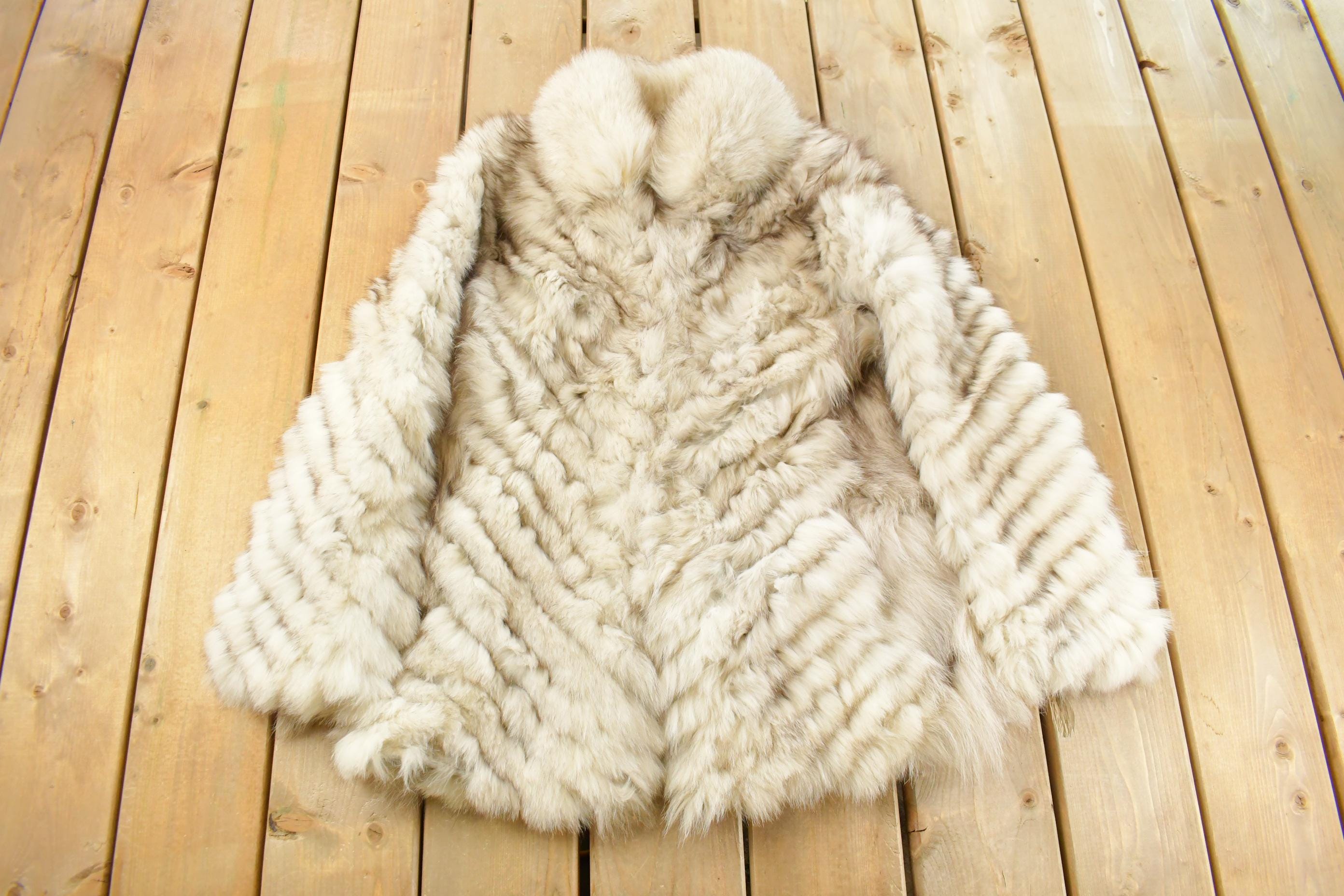 Vintage 1970s Saga Fox Arctic Fox Fur Coat Women's Medium