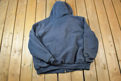 Vintage 1990s Carhartt Zip Up Rain Defender Hoodie Size XL / Vintage Workwear / Vintage Carhartt / Distressed