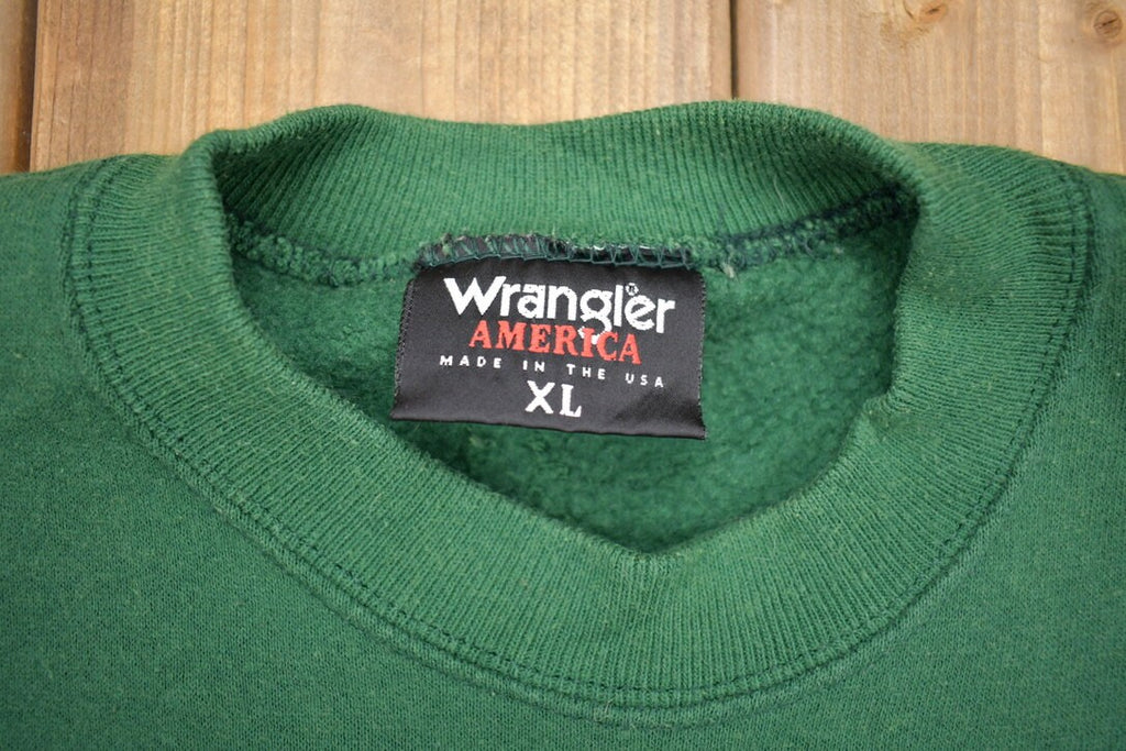 Vintage 1990s Embroidered Green Crewneck Sweater  90s Crewneck  Grandma Sweater  Streetwear  Made In USA  Patchwork