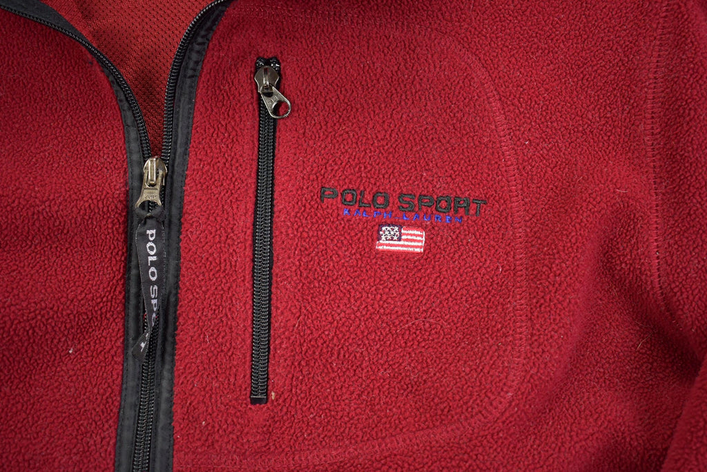 Vintage 1990s Ralph Lauren Polo Sport Zip Up Fleece Sweater