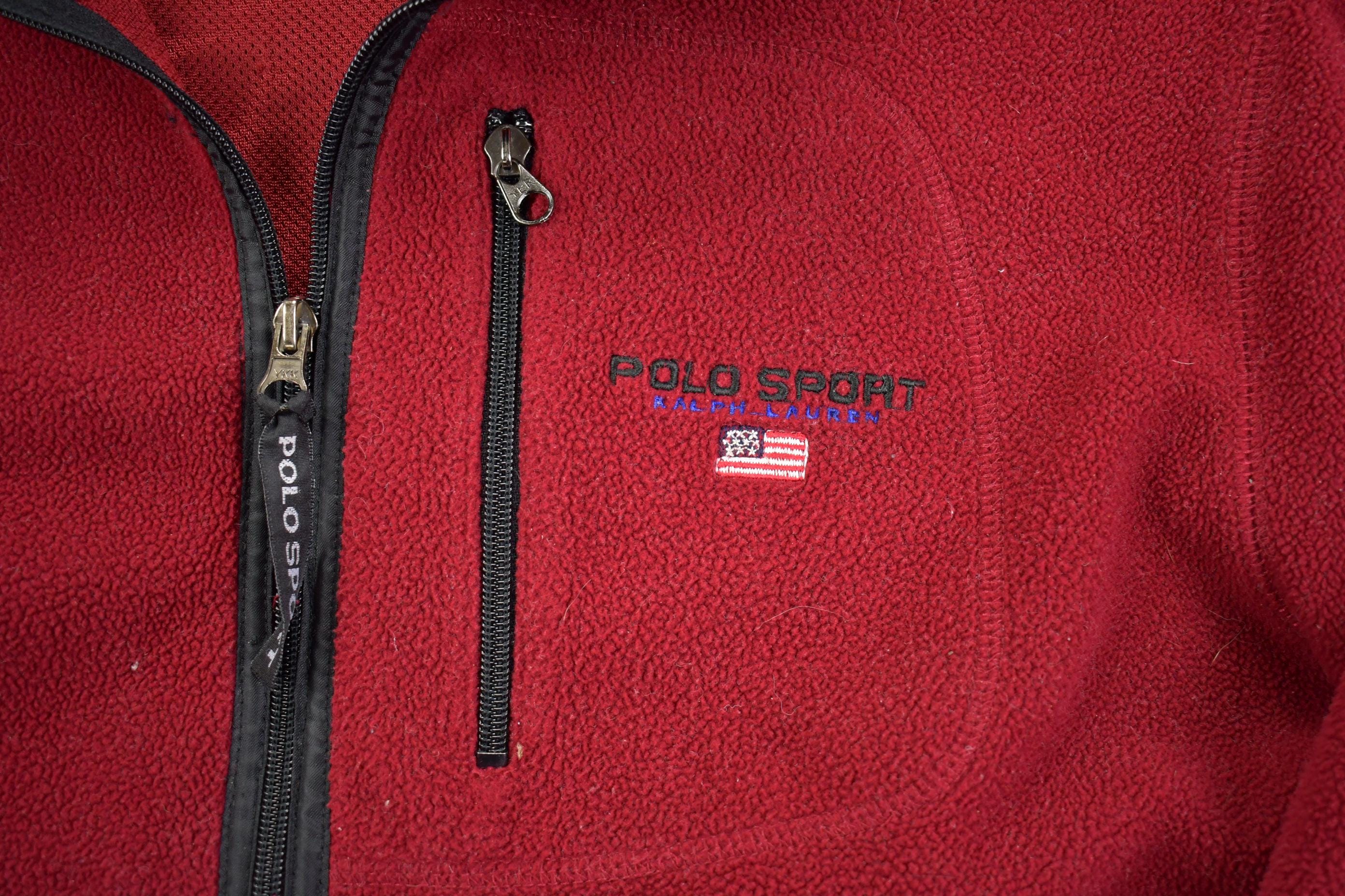 Vintage 1990s Ralph Lauren Polo Sport Zip Up Fleece Sweater