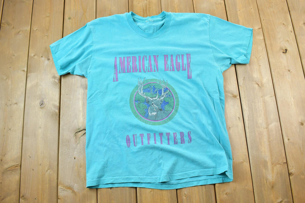 Vintage 1990s American Outfitters Deer Theme Graphic T-Shirt