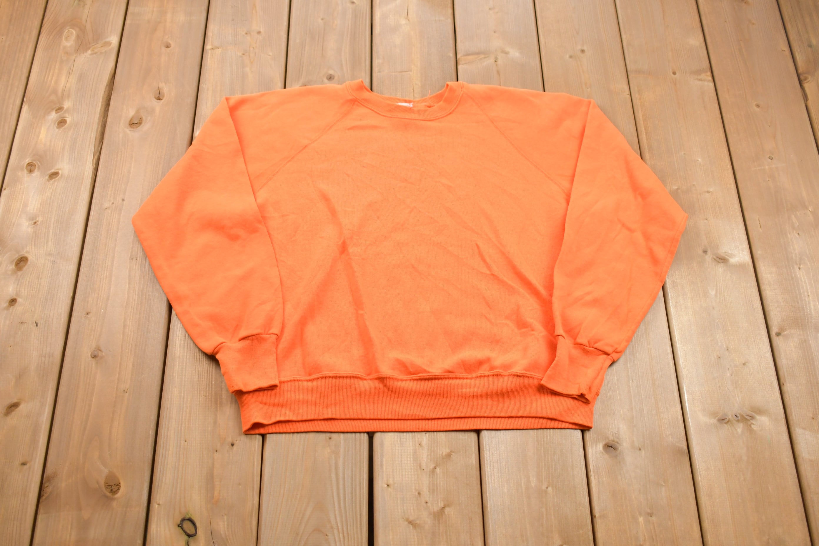 Vintage 1980s Blank Raglan Crewneck Sweatshirt