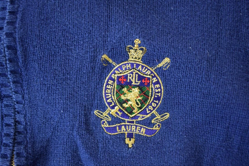 Vintage 1990s Lauren Ralph Lauren Quarter Zip Knit Mock Neck Sweater