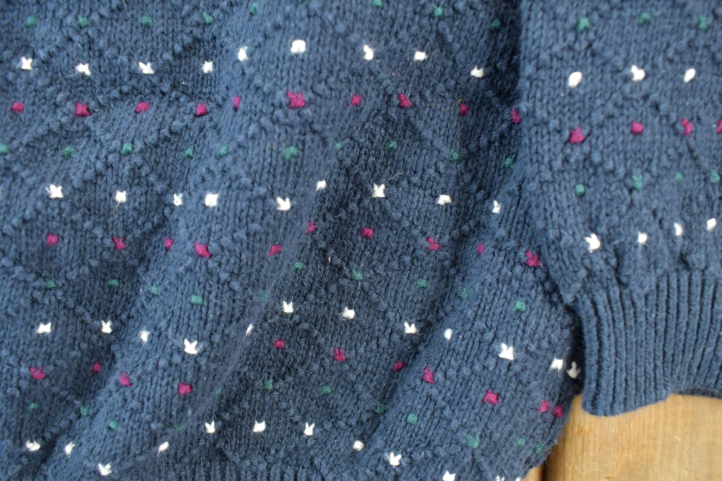 Vintage 1990s Victoria Bay Goods Knit Abstract Pattern Crewneck Sweater
