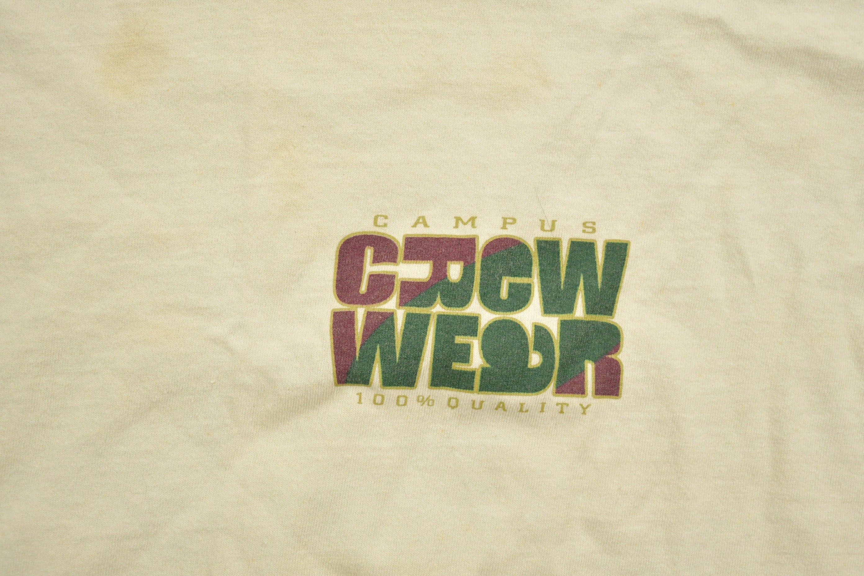 Vintage 1990s Campus Crew Wear University Collegiate T-Shirt