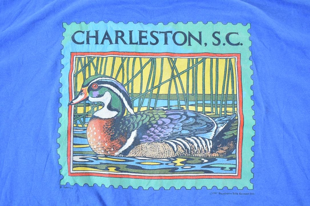 Vintage 1987 Charleston South Carolina Single Stitch Souvenir T-Shirt Made In USA