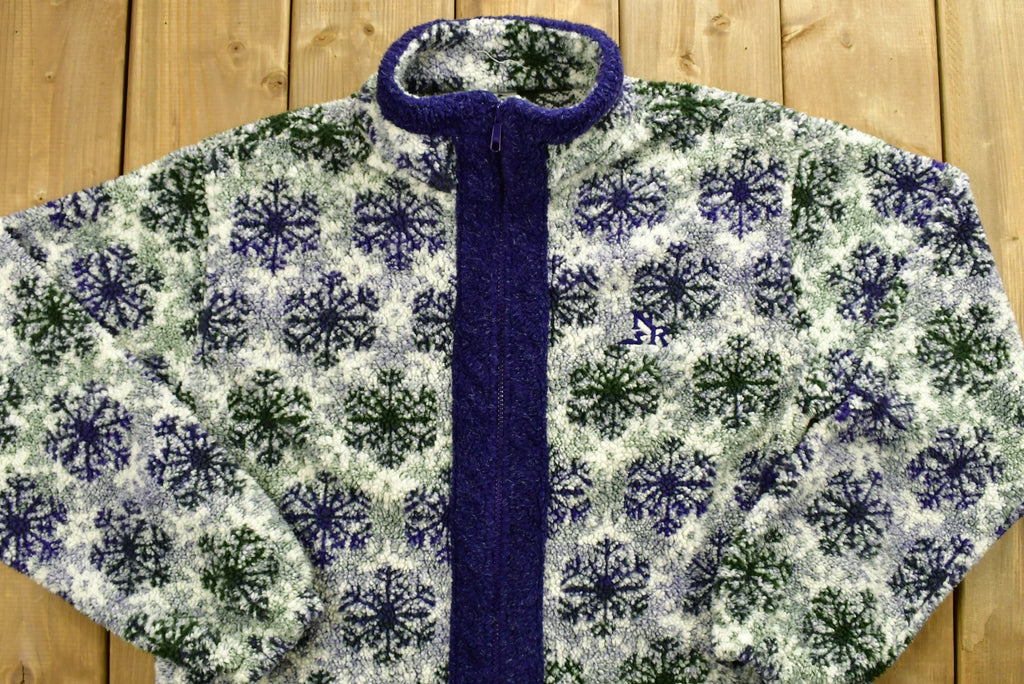 Vintage 1990s Northern Reflections All Over Flower Graphic Fleece Sweatshirt