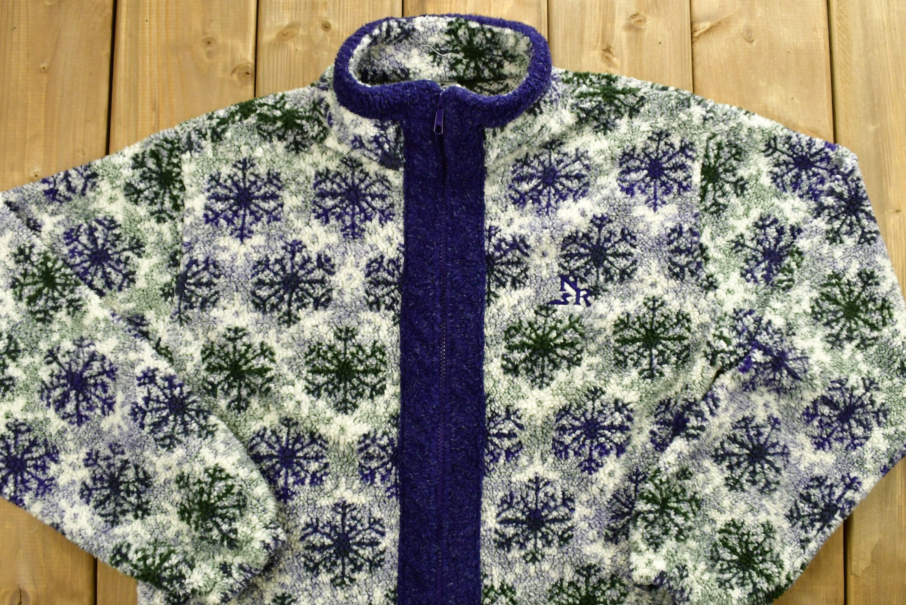 Vintage 1990s Northern Reflections All Over Flower Graphic Fleece Sweatshirt