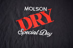 Vintage 1990s Molson Dry Embroidered Graphic T Shirt Made In Canada
