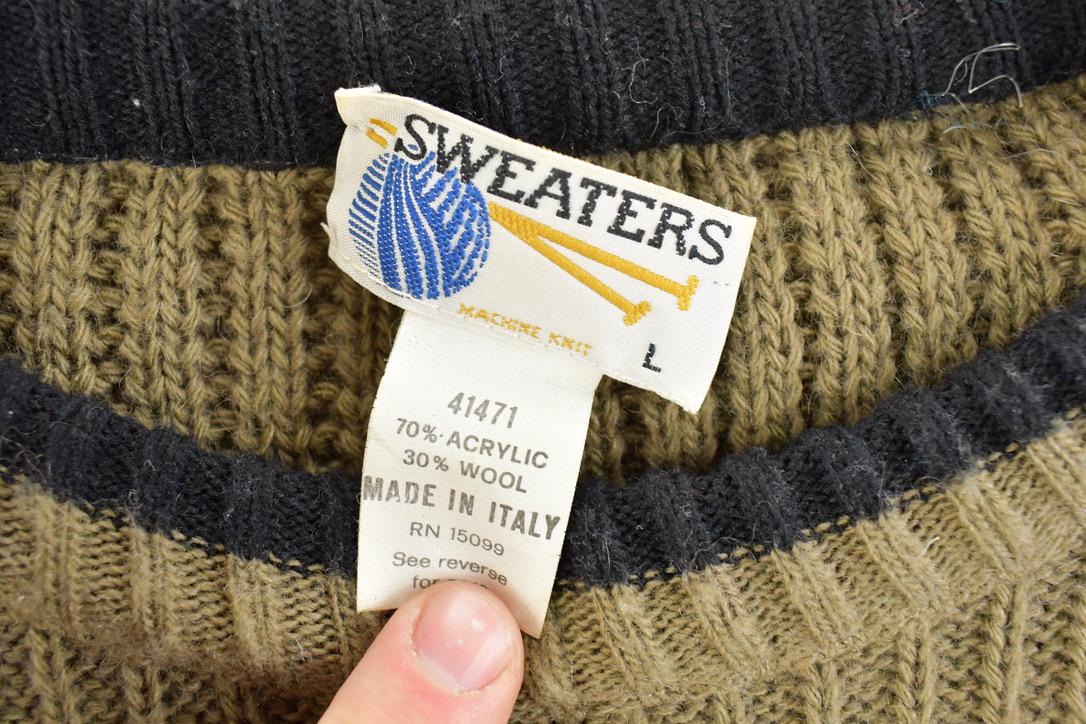 Vintage 1990s Wool Knit Celtic Ram Knit Crewneck Sweater