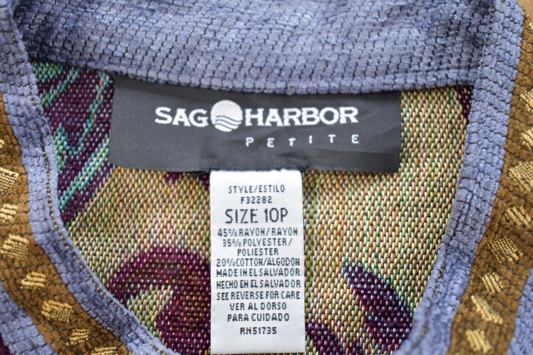 Vintage 1990s Sag Harbor Floral Tapestry Button Up