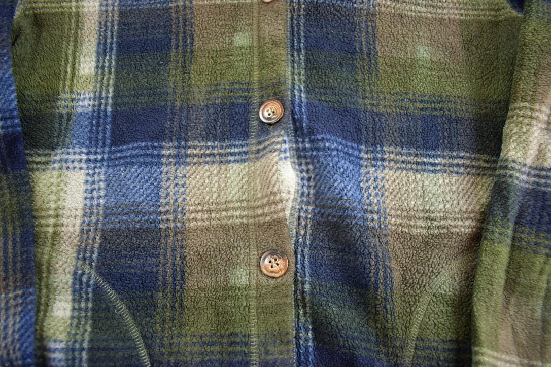 Vintage 1980s Tradition Country Collection Thermal Plaid Button Up Flannel Shirt