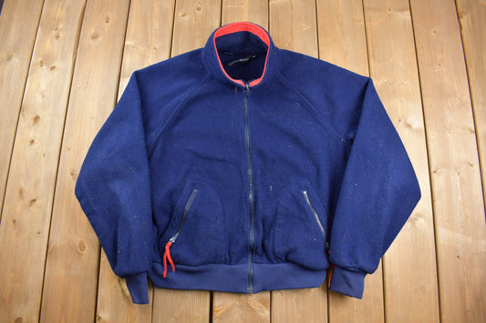 Vintage 1980s Columbia Fleece Zip Up Sweater / Outdoorsman / 80s Sweater / Streetwear / Hiking / Full Zip up Fleece