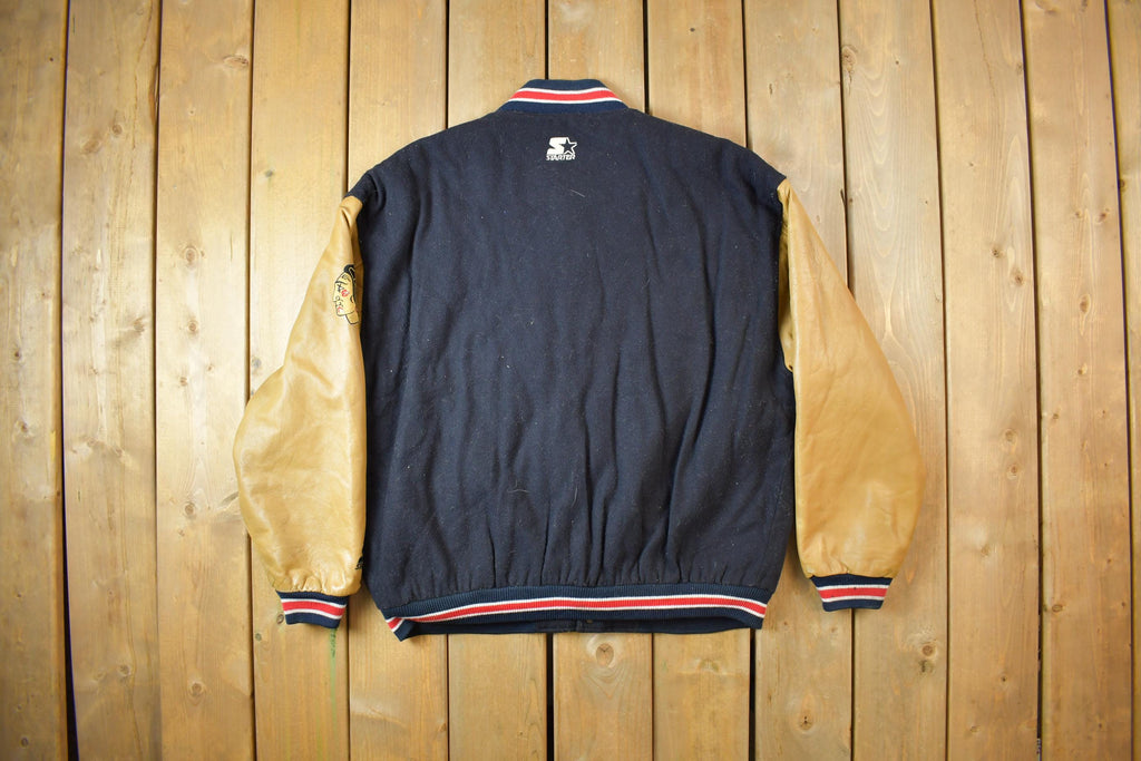 Vintage 1990s Starter NHL Chicago Black Hawks Hockey Wool Varsity Jacket