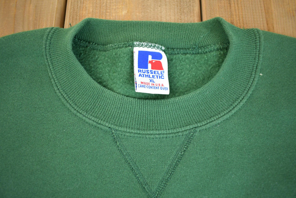 Vintage 1990s Green Russel Athletics Crewneck Sweatshirt Made In USA- XL