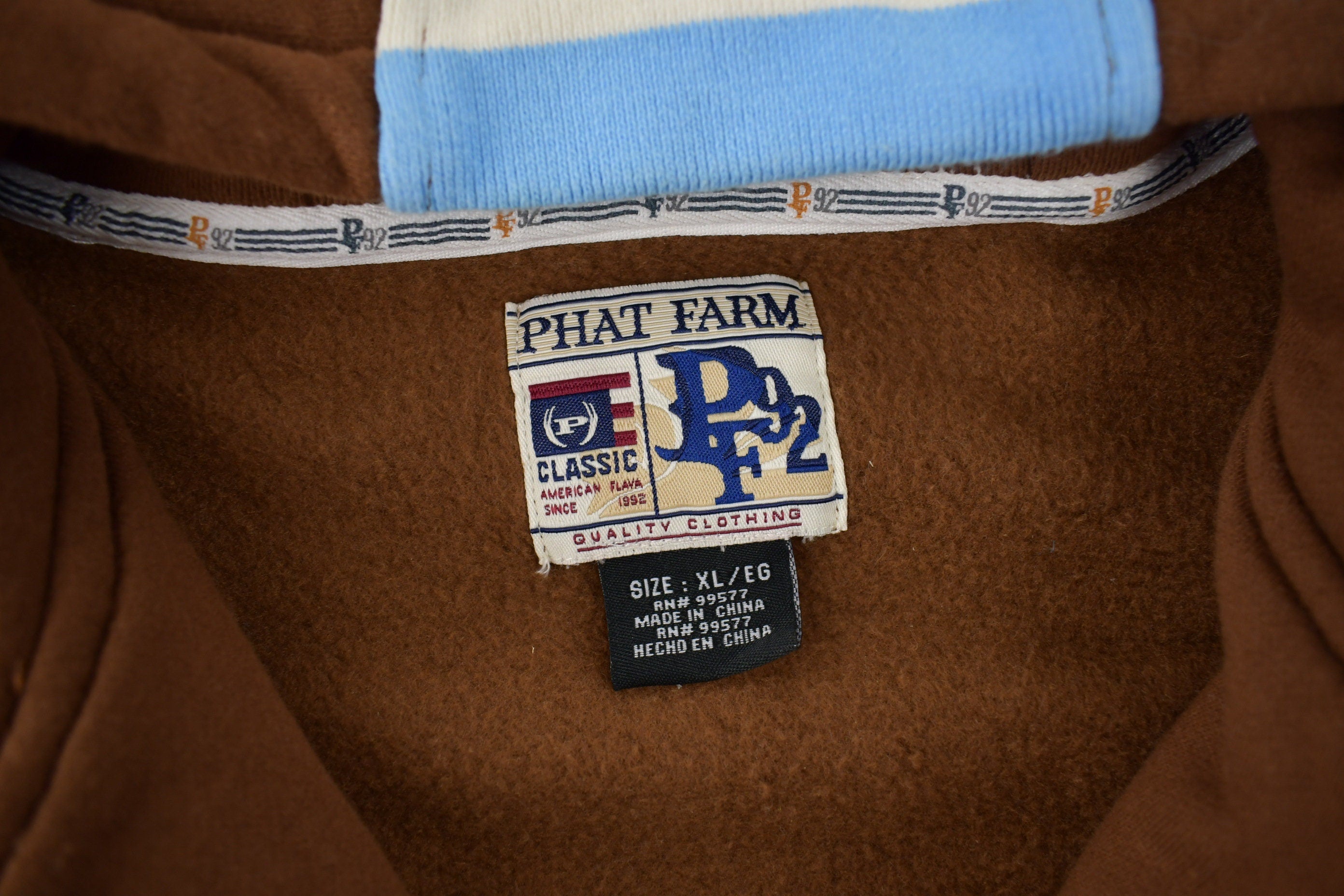 Vintage Deadstock Y2K Phat Farm Embroidered Patchwork Hoodie