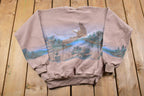 Vintage 1990s Art Unlimited Eagle All Over Print Double Collar Sweatshirt Men's 2XL