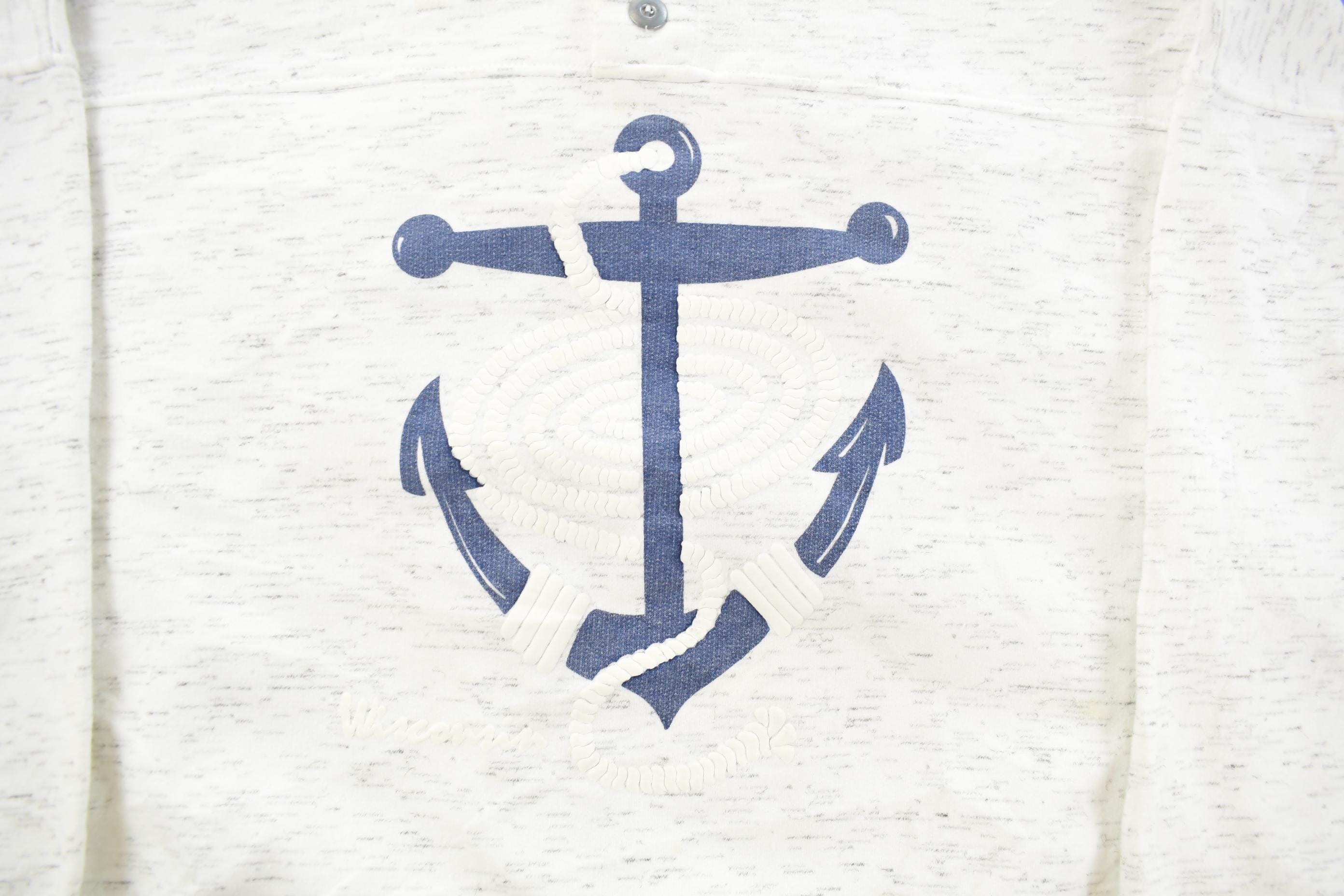 Vintage 1990s Anchor Sailing Henley Crewneck Sweatshirt Men's Medium