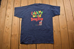 Vintage 1990s Drug Free World Graphic T Shirt