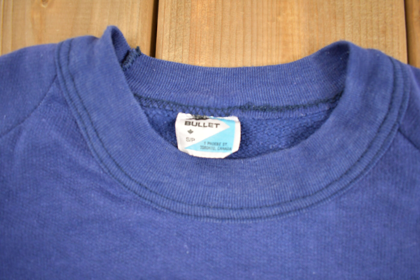 Vintage 1980s Collegiate Blue Sweatshirt / Sports Sweatshirt / Sportswear / Made in Canada/ Raglan / 80s