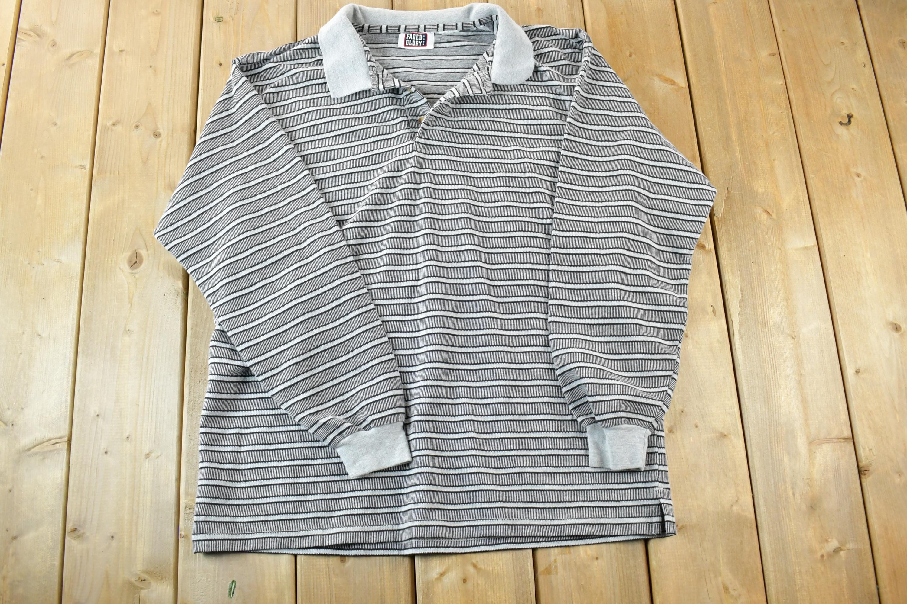 Vintage 90s Faded Glory Striped Button Up Shirt