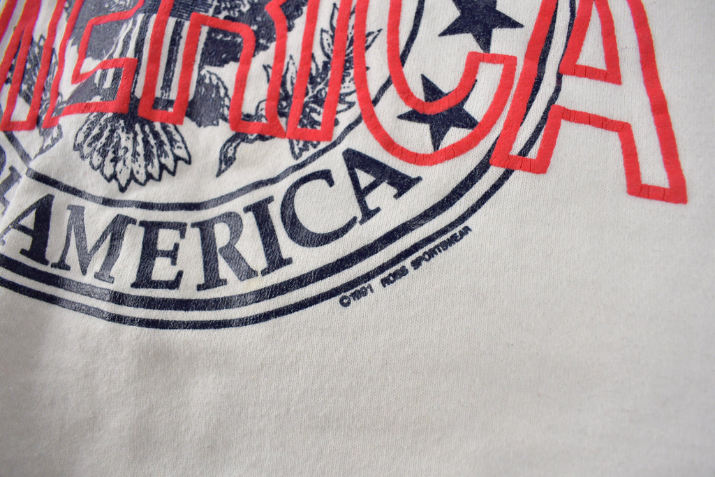 Vintage 1991 United States Of America Graphic Crewneck Sweatshirt Made In USA