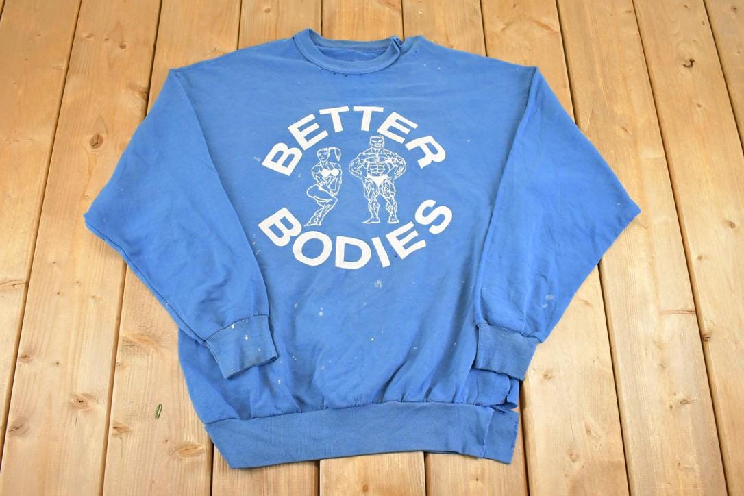 Vintage 1990s Better Bodies Souvenir Crewneck Gym Shark Sweatshirt Mens M /