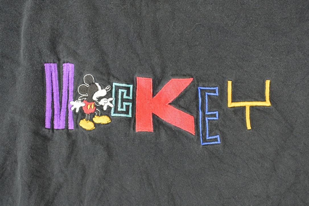 Vintage 1990s Mickey Mouse Embroidered Disney T-Shirt Men's L