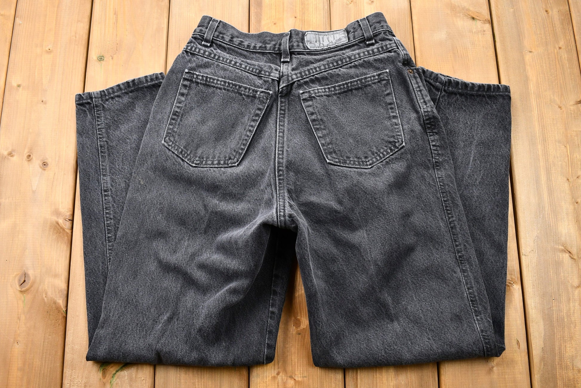 Vintage 1980s Gitano Black Wash Relaxed Tapered Mom Jeans