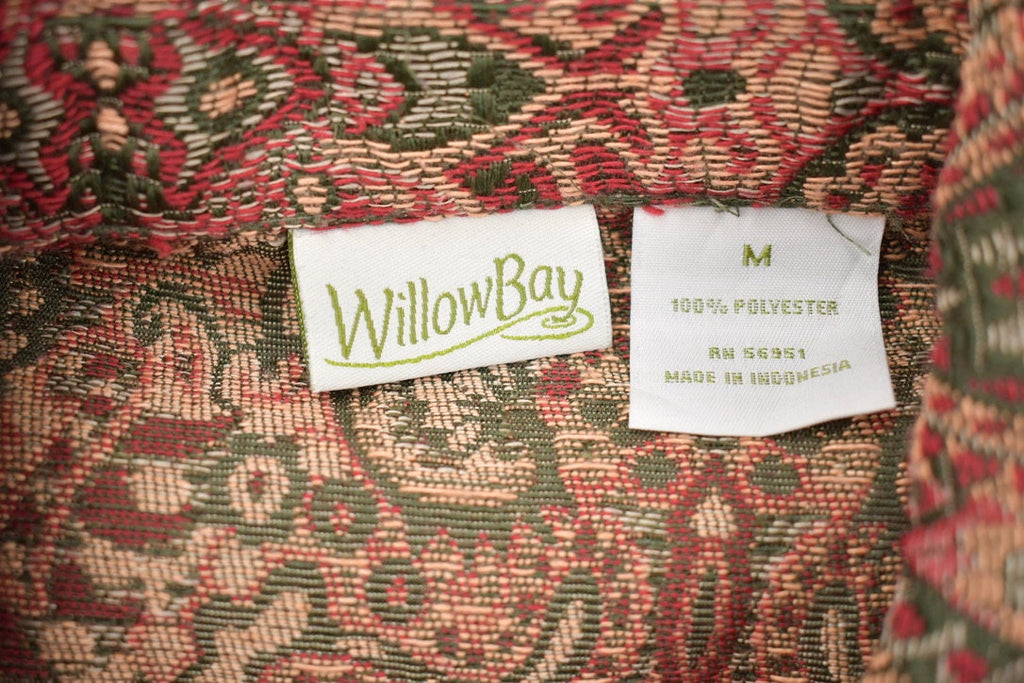 Vintage 1990's Willow Bay Paisley Zip Up Light Jacket