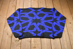 Vintage 1990s Jed Abstract Print Knitted Sweater