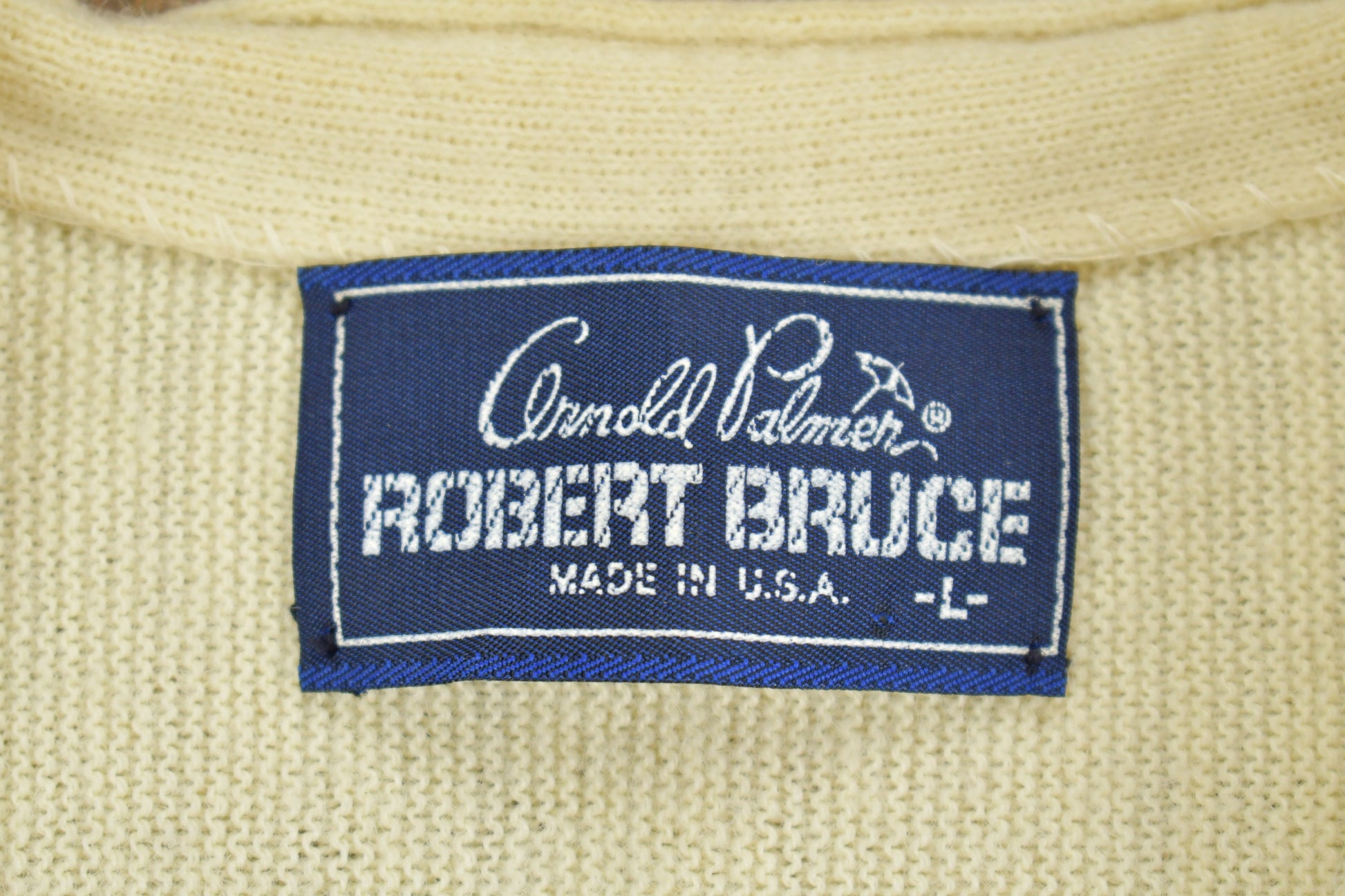 Vintage 1980s Arnold Palmer Robert Bruce Knit Cardigan Sweater